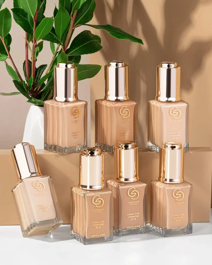 Odcienie odmładzającego podkładu oriflame giordani gold eternal glow